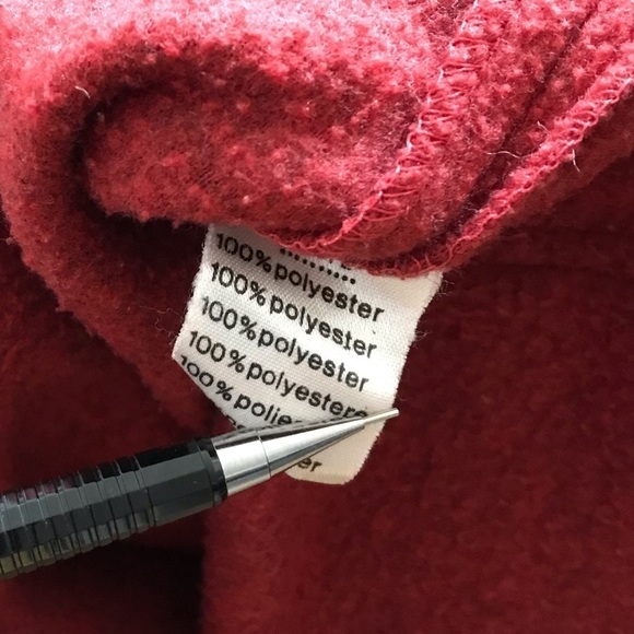 Vintage Lacoste Chemise Red Fleece Hooded Jacket - Picture 14 of 14